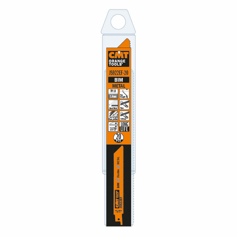 CMT JS922EF-5 RECIPROCATING SAW BLADES for METAL (BIM) 6”x 18TPI  (5-PCS.)