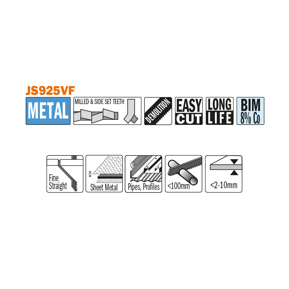 CMT JS925VF-5 RECIPROCATING SAW BLADES for /METAL (BIM) 6”x 10-14TPI  (5-PCS.)