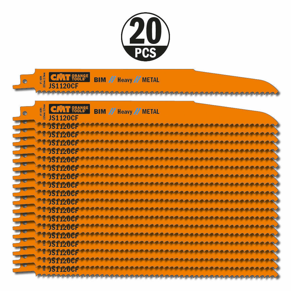CMT JS1120CF-20 RECIPROCATING SAW BLADES for METAL (BIM) 9”x 9TPI  (20-PCS.)