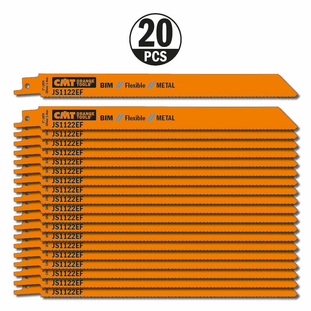 CMT JS1122EF-5 RECIPROCATING SAW BLADES for METAL (BIM) 9”x 18TPI  (5-PCS.)