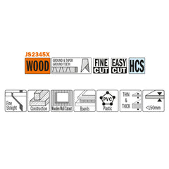 CMT JS2345X-5 RECIPROCATING SAW BLADES for WOOD (HCS) 8”x 6-10TPI (5-PCS.)