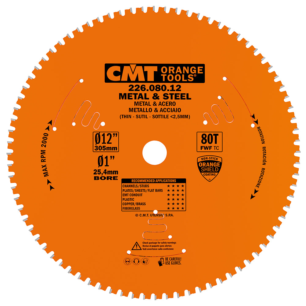 CMT 226.080.12 THIN - METAL & STEEL 12”x0.087”/0.071”x1’’  T=80 FWF