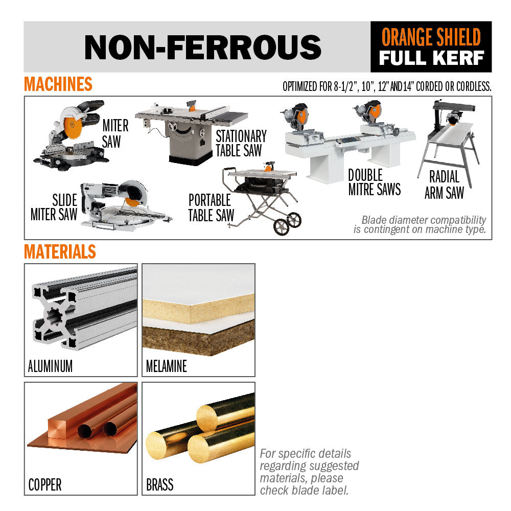 CMT 225.696.12 THICK NON-FERROUS METAL & MELAMINE 12”x1’’  T=96 TCG (-6° NEG)