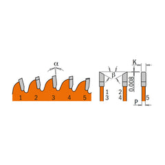 CMT 219.080.10 ULTRA FINISH SLIDING COMPOUND 10”x5/8’’  T=80 Hi-ATB+TCG  (-5°NEG)