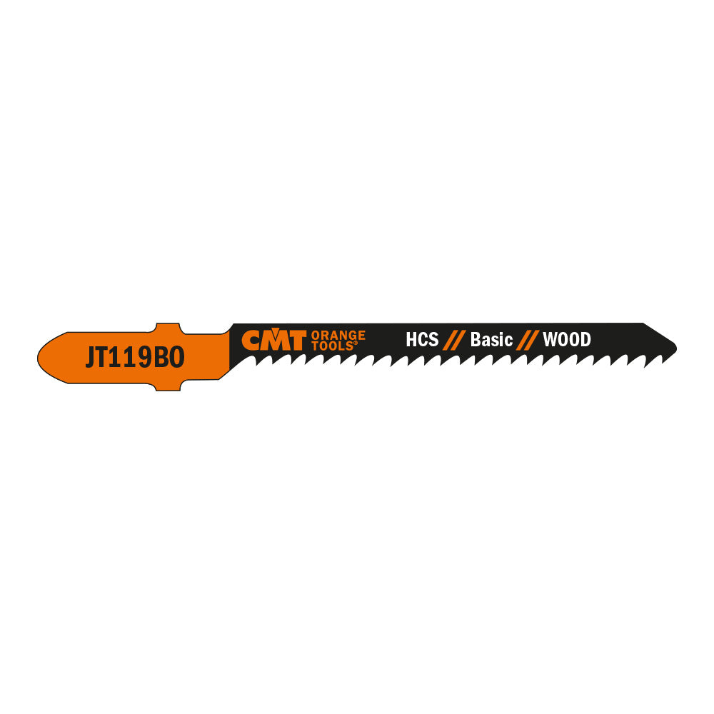 CMT JT119BO-5 JIG SAW BLADES WOOD/FINE CURVE (HCS) 3”x 12TPI (5-PCS.)