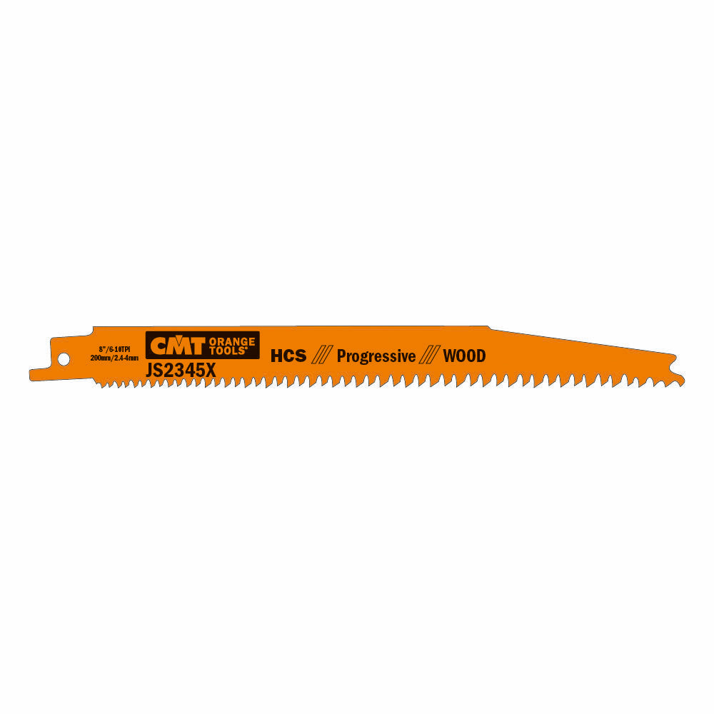 CMT JS2345X-5 RECIPROCATING SAW BLADES for WOOD (HCS) 8”x 6-10TPI  (5-PCS.)