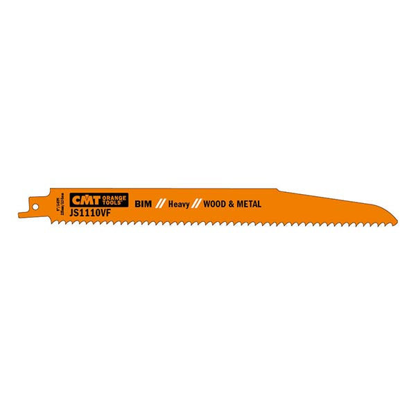 CMT JS1110VF-20 RECIPROCATING SAW BLADES for WOOD&METAL (BIM) 8”x 6-12TPI  (20-PCS.)