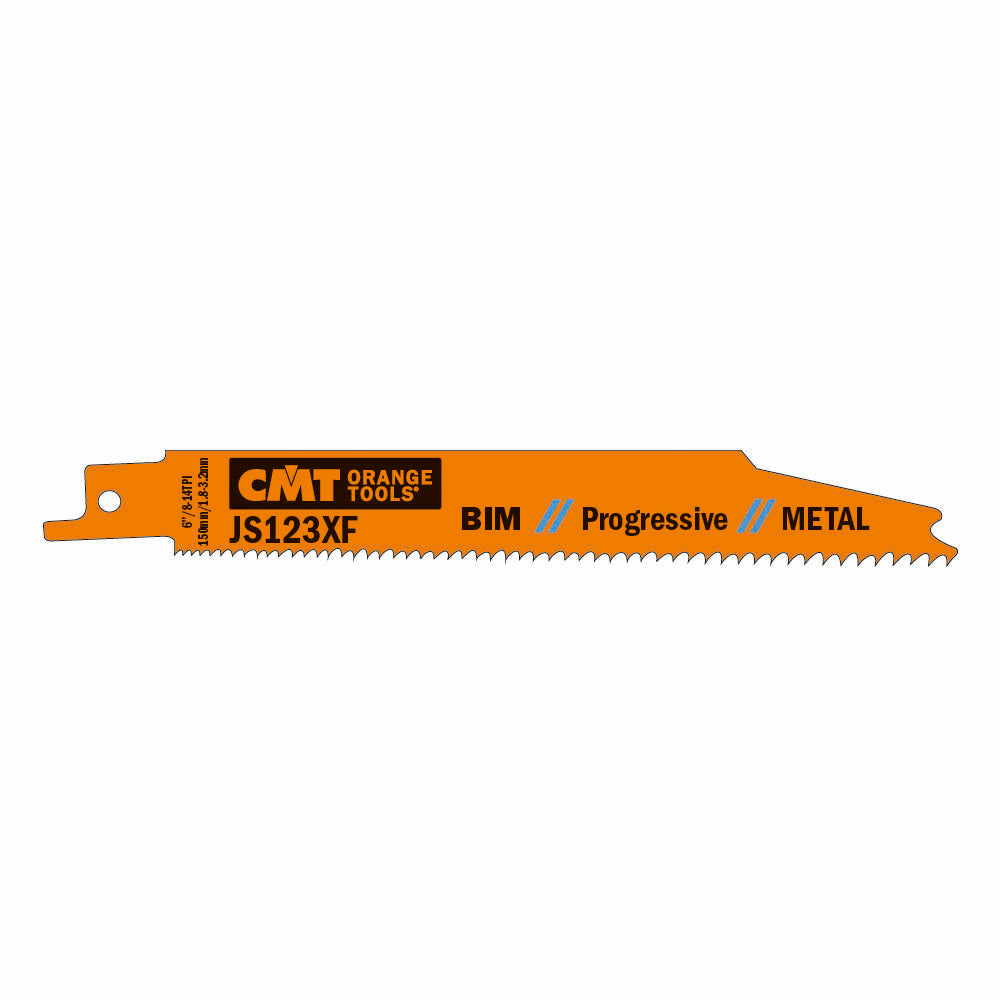 CMT JS123XF-5 RECIPROCATING SAW BLADES for METAL (BIM) 6”x 8-14TPI  (5-PCS.)