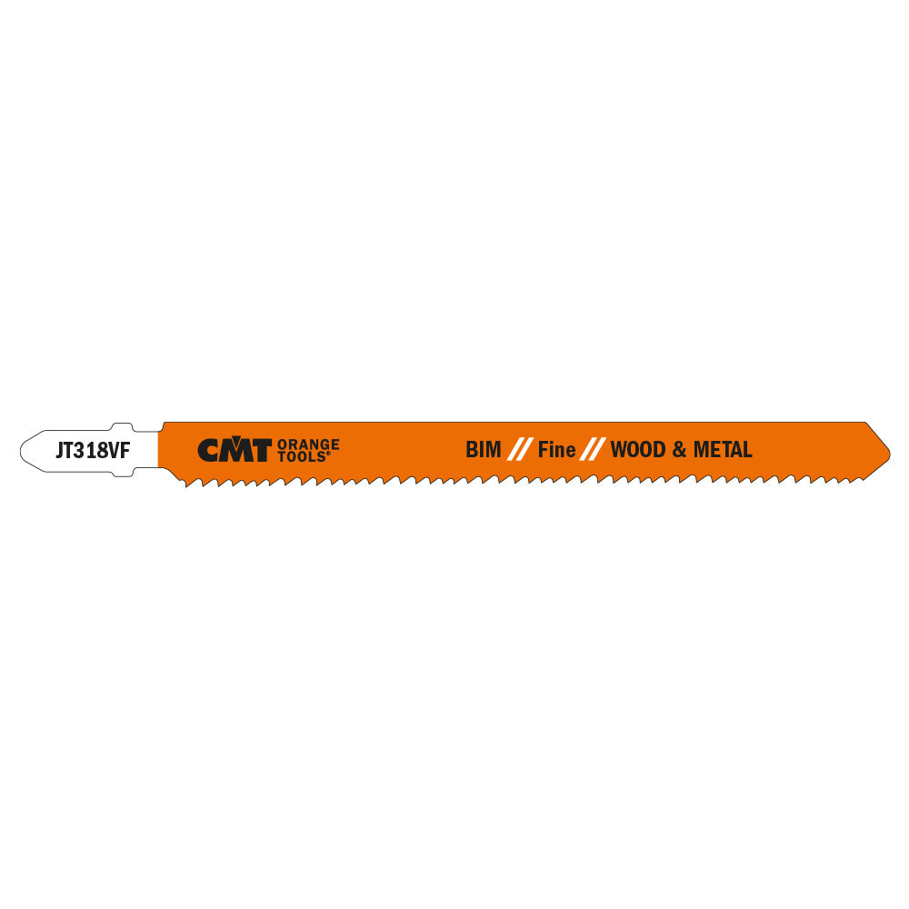 CMT JT318VF-5 JIG SAW BLADES WOOD&METAL/FINE STRAIGHT (BIM) 5-1/4”x10-15TPI (5-PCS.)