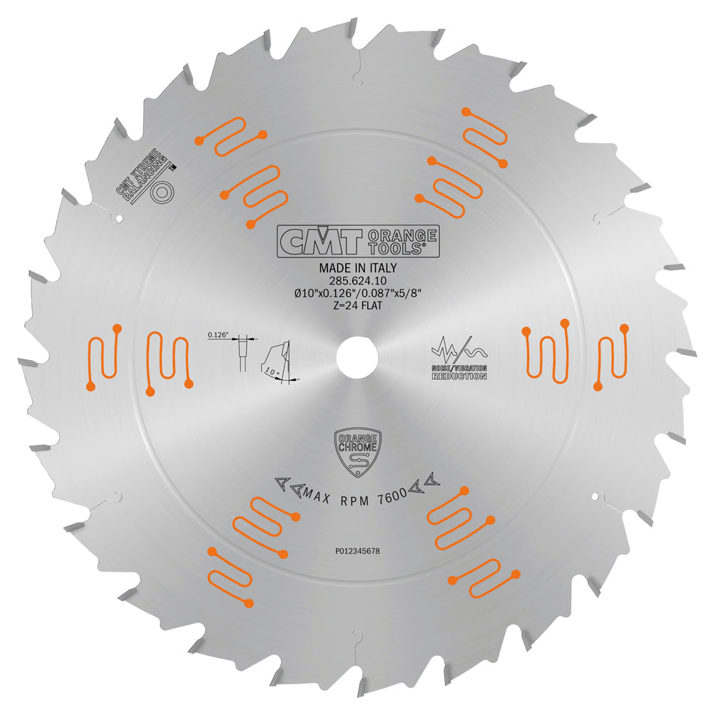 CMT 285.624.10 RIPPING 10”x0.126”/0.087”x5/8”  T=24 FLAT