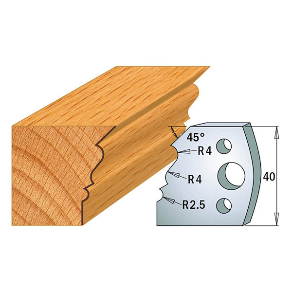 CMT 690.107 PROFILE KNIVES FOR INSERT SHAPER SYSTEM SP 1-37/64”x5/32”  (40x4mm)