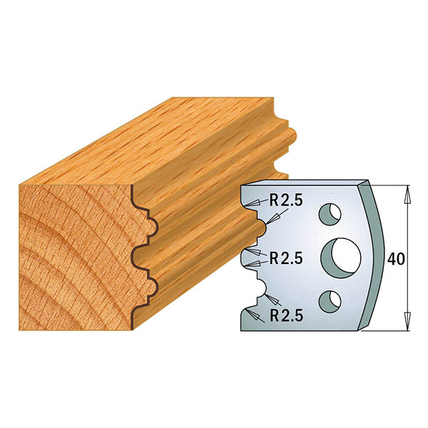 CMT 690.108 PROFILE KNIVES FOR INSERT SHAPER SYSTEM SP 1-37/64”x5/32”  (40x4mm)