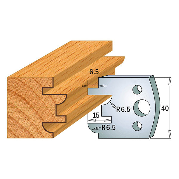 CMT 690.096 PROFILE KNIVES FOR INSERT SHAPER SYSTEM SP 1-37/64”x5/32”  (40x4mm)