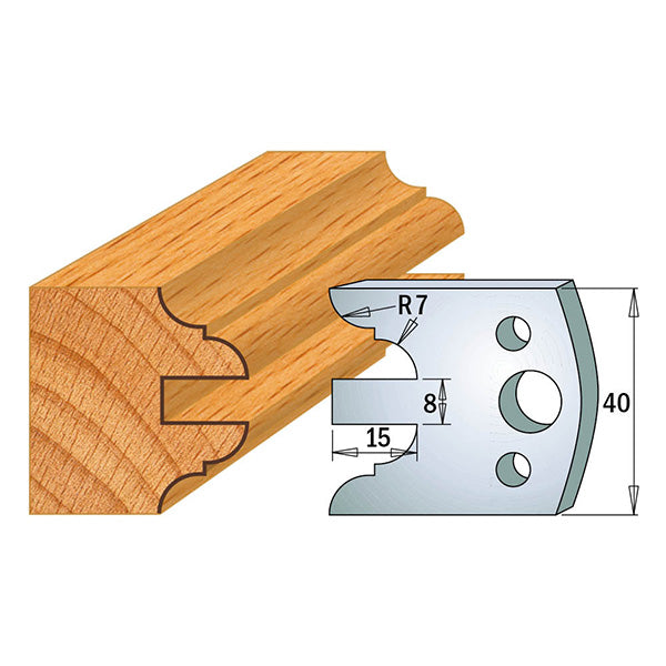 CMT 690.098 PROFILE KNIVES FOR INSERT SHAPER SYSTEM SP 1-37/64”x5/32”  (40x4mm)