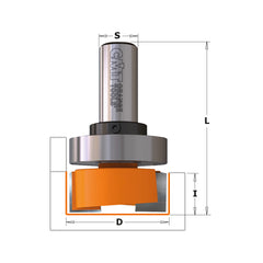 CMT 801.128.11B MORTISING BIT  W/BEARING D=1/2”x1/4”  S=1/4”