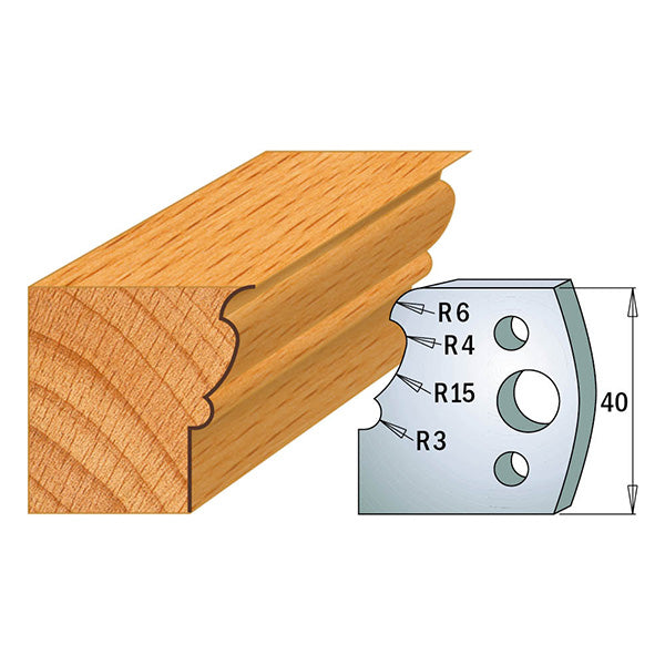 CMT 690.101 PROFILE KNIVES FOR INSERT SHAPER SYSTEM SP 1-37/64”x5/32”  (40x4mm)