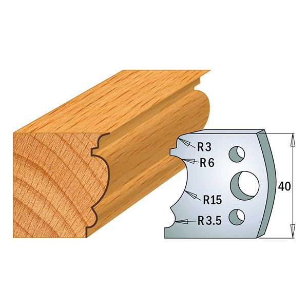 CMT 690.104 PROFILE KNIVES FOR INSERT SHAPER SYSTEM SP 1-37/64”x5/32”  (40x4mm)