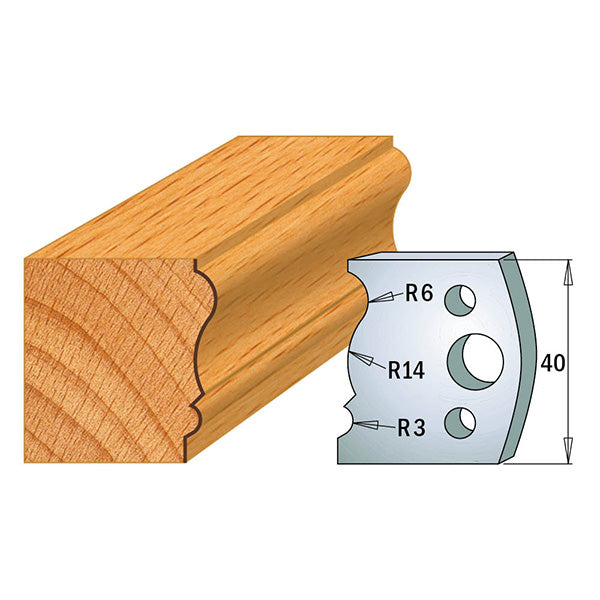 CMT 690.106 PROFILE KNIVES FOR INSERT SHAPER SYSTEM SP 1-37/64”x5/32”  (40x4mm)