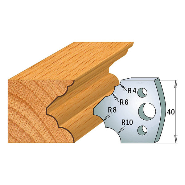 CMT 690.126 PROFILE KNIVES FOR INSERT SHAPER SYSTEM SP 1-37/64”x5/32”  (40x4mm)