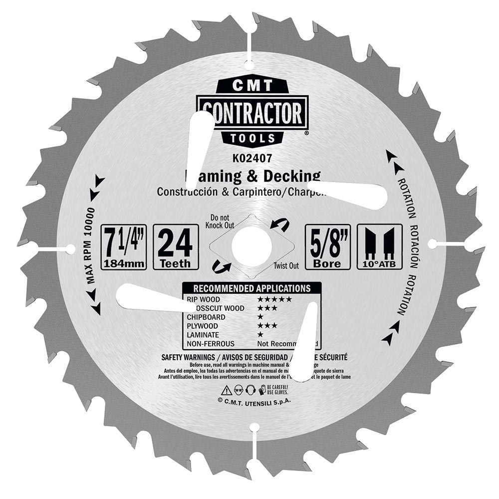 CMT K02407 ITK CONTRACTOR FRAMING/DECKING 7-1/4’’x0.071”/0.047”x5/8”<>  T=24 ATB