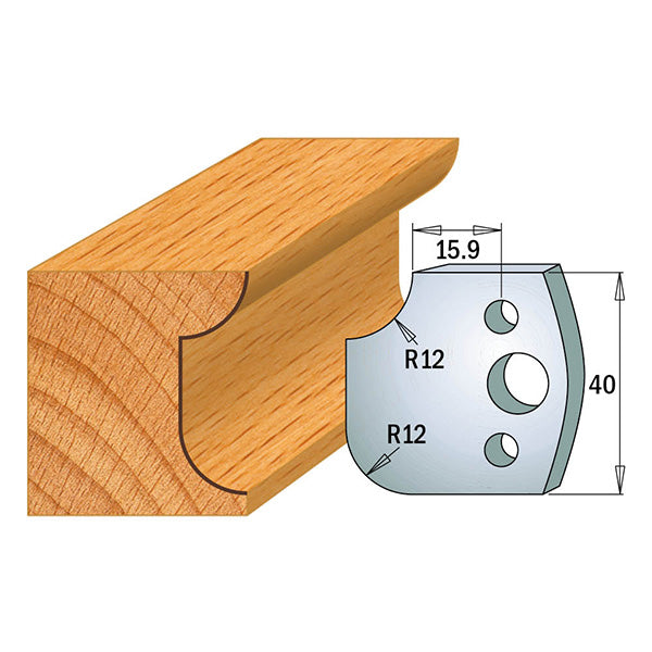 CMT 690.176 PROFILE KNIVES FOR INSERT SHAPER SYSTEM SP 1-37/64”x5/32”  (40x4mm)