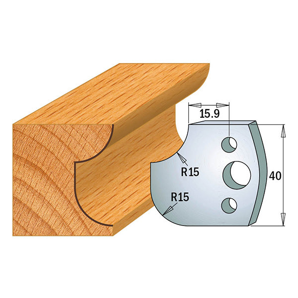 CMT 690.177 PROFILE KNIVES FOR INSERT SHAPER SYSTEM SP 1-37/64”x5/32”  (40x4mm)