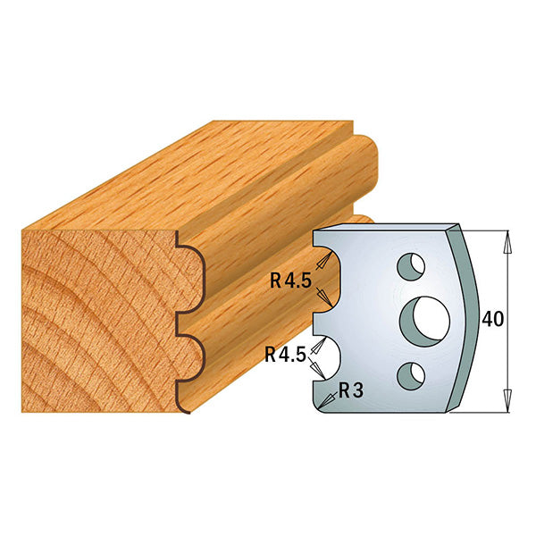 CMT 690.007 PROFILE KNIVES FOR INSERT SHAPER SYSTEM SP 1-37/64”x5/32”  (40x4mm)