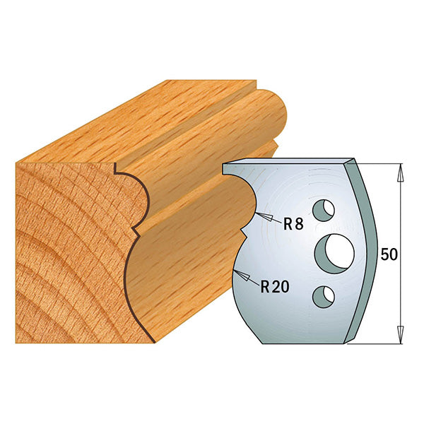 CMT 690.502 PROFILE KNIVES FOR INSERT SHAPER SYSTEM SP 1-31/32”x5/32” (50x4mm)