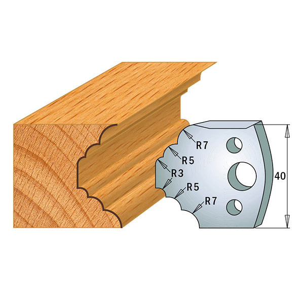 CMT 690.021 PROFILE KNIVES FOR INSERT SHAPER SYSTEM SP 1-37/64”x5/32”  (40x4mm)