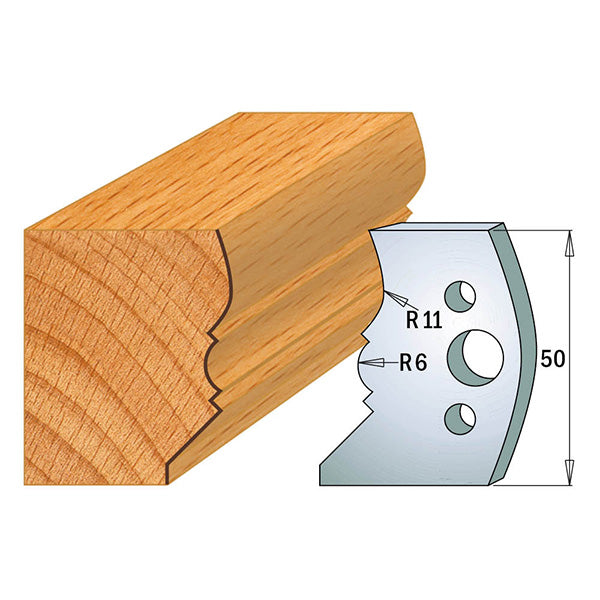 CMT 690.503 PROFILE KNIVES FOR INSERT SHAPER SYSTEM SP 1-31/32”x5/32” (50x4mm)