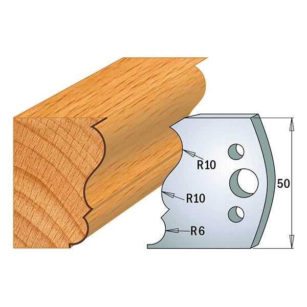 CMT 690.506 PROFILE KNIVES FOR INSERT SHAPER SYSTEM SP 1-31/32”x5/32” (50x4mm)