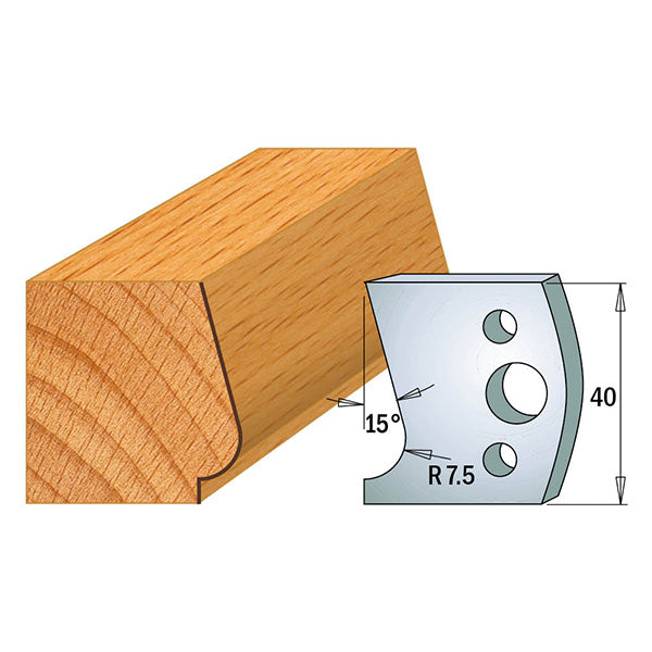 CMT 690.038 PROFILE KNIVES FOR INSERT SHAPER SYSTEM SP 1-37/64”x5/32”  (40x4mm)