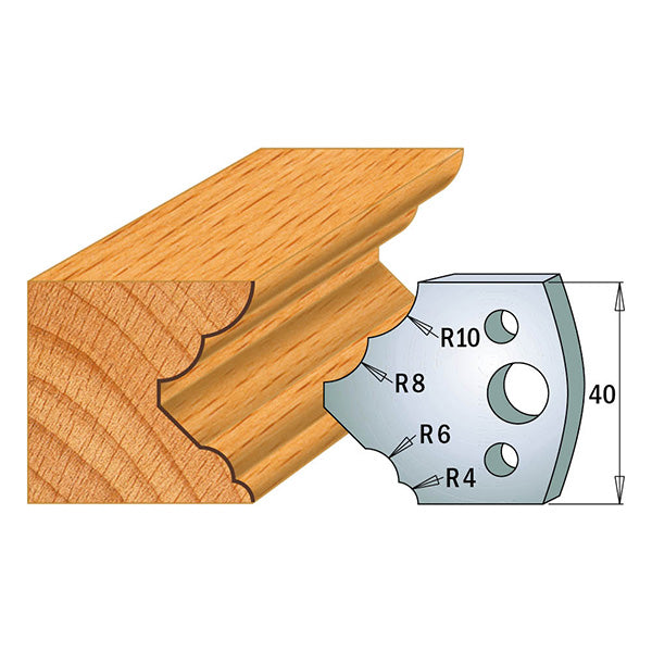 CMT 690.125 PROFILE KNIVES FOR INSERT SHAPER SYSTEM SP 1-37/64”x5/32”  (40x4mm)