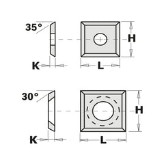 CMT 790.120.03 SOLID CARBIDE INSERT KNIVES 12x12x1.5mm HW-K2250