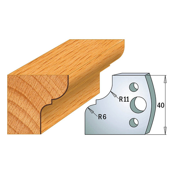 CMT 690.112 PROFILE KNIVES FOR INSERT SHAPER SYSTEM SP 1-37/64”x5/32”  (40x4mm)