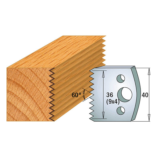 CMT 690.117 PROFILE KNIVES FOR INSERT SHAPER SYSTEM SP 1-37/64”x5/32”  (40x4mm)