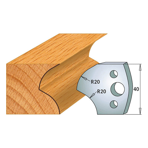 CMT 690.120 PROFILE KNIVES FOR INSERT SHAPER SYSTEM SP 1-37/64”x5/32”  (40x4mm)