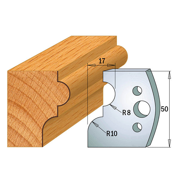 CMT 690.551 PROFILE KNIVES FOR INSERT SHAPER SYSTEM SP 1-31/32”x5/32” (50x4mm)