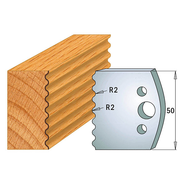 CMT 690.552 PROFILE KNIVES FOR INSERT SHAPER SYSTEM SP 1-31/32”x5/32” (50x4mm)