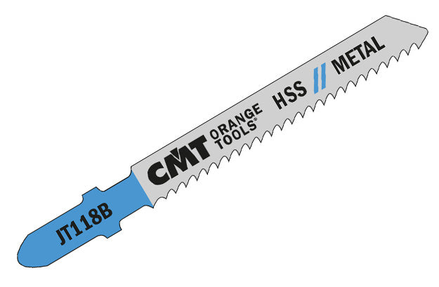 CMT JT118B-5 JIG SAW BLADES METAL/FINE STRAIGHT (HSS) 3”x 12TPI (5-PCS.)