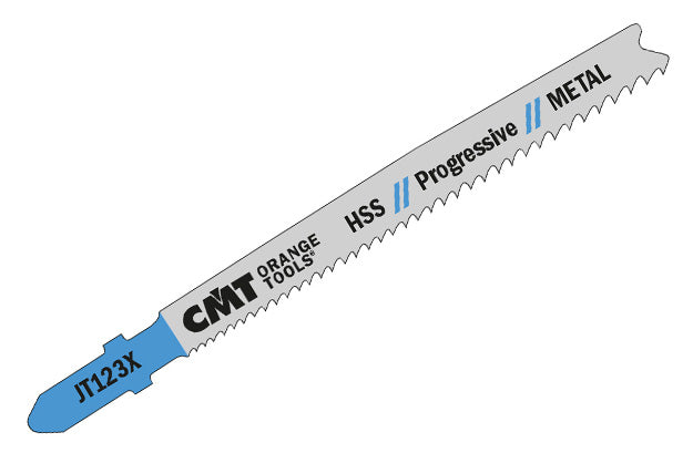 CMT JT123X-5 JIG SAW BLADES METAL/FINE STRAIGHT (HSS) 4”x 10-21TPI (5-PCS.)