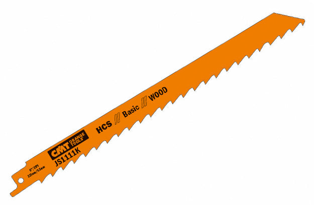 CMT JS1111K-5 RECIPROCATING SAW BLADES for WOOD (HCS) 9”x 3TPI  (5-PCS.)