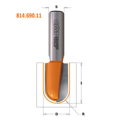 CMT 814.127.11 ROUND NOSE BIT D=1/2”  R=1/4”   S=1/4”