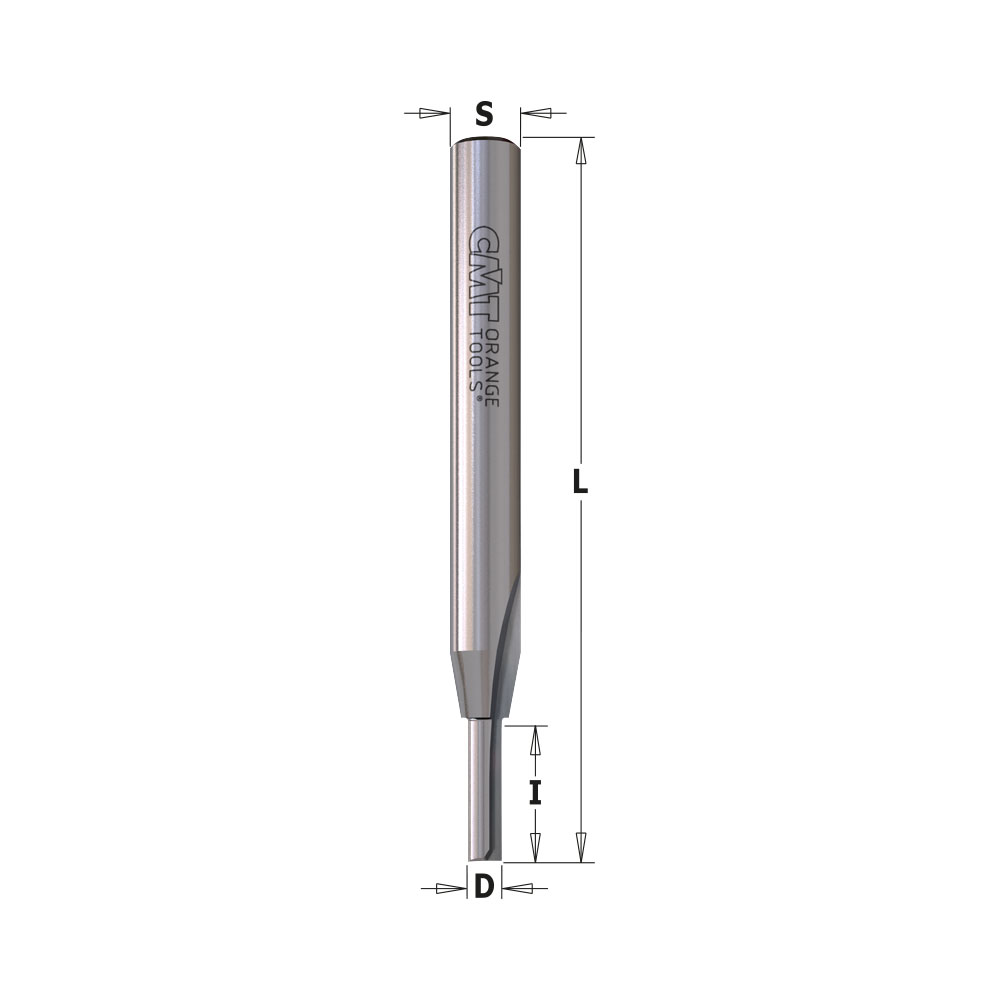 CMT 812.032.11 SOLID CARBIDE STRAIGHT BITS, LONG SERIES  D=1/8”   S=1/4”