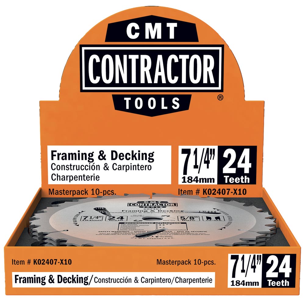 CMT K02407-X10 ITK CONTRACTOR FRAMING/DECKING 7-1/4’’ (10-PCS. BULK MASTERPACK)