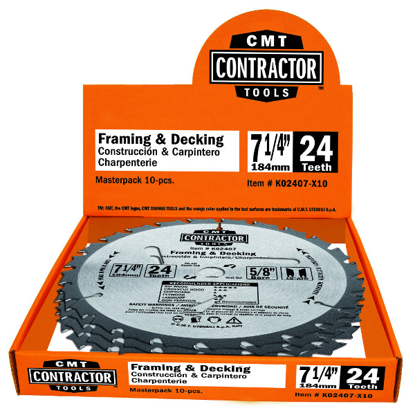 CMT K04007-X10 ITK CONTRACTOR FINISH 7-1/4’’x5/8”<>  T=40 ATB (10-PCS. BULK MASTERPACK)