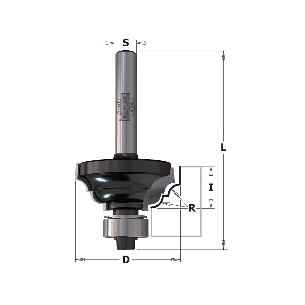 CMT 84103 CMT CONTRACTOR® CLASSICAL OGEE BITS D=1-1/8”  R=1/8”  S=1/4”