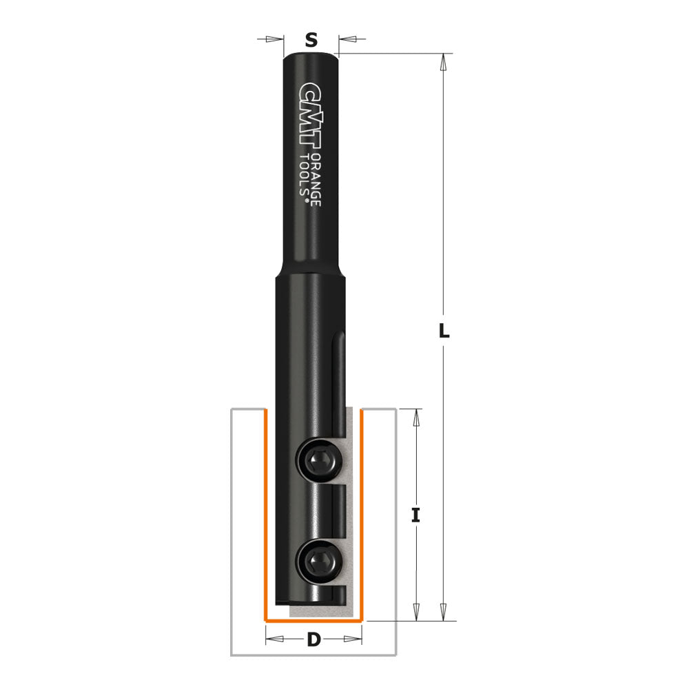 CMT 652.627.11 STRAIGHT BIT W/KNIVES Z1 S=12.7 D12.7X28.3 RH