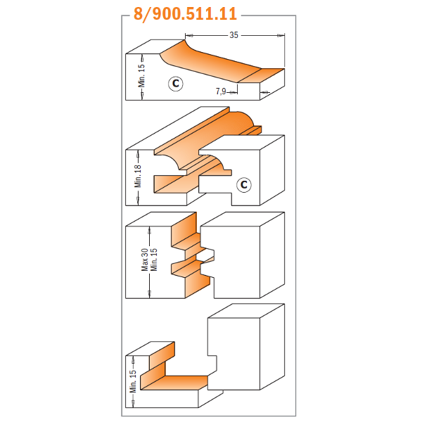 CMT 800.510.11 5-PIECE COMPLETE KITCHEN SET   S=1/2”