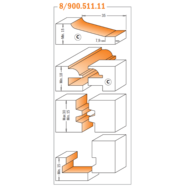 CMT 800.509.11 5-PIECE COMPLETE KITCHEN SET   S=1/2”